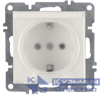 Розетка 1-м СП LAVIN/KAREN 16А IP20 с заземл. с крышкой механизм бел. ARVIA 50 01 1000 218