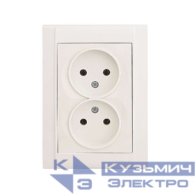 Розетка 2-м СП Defne 16А IP20 без заземл. бел. Makel 42001017