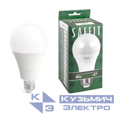 Лампа светодиодная SBA8040 40Вт A80 грушевидная 4000К E27 230В SAFFIT 55201