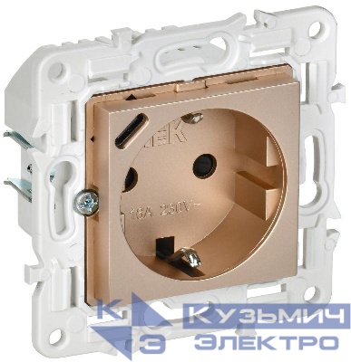 Розетка SKANDY 18Вт 16А с заземл. защ. шторки с USB C SK-R17Sa песочн. IEK SK-R14-16-U14-018-K98