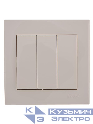 Выключатель 3-кл. СП Rain 10А IP20 бел. LEZARD 703-0202-109