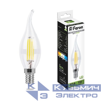 Лампа светодиодная LB-67 7Вт 4000К E14 230В FERON 25781