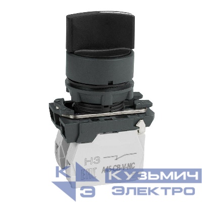Переключатель OptiSignal D22 C5-S-53 3 позиции с возвратом пластик 2НО XB5AD53 КЭАЗ 332187