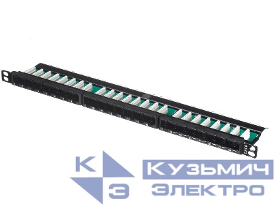 Патч-панель UTP, 19", 24 порта RJ45, cat.6, 0,5U, Dual Type, NETKO Expert CKC