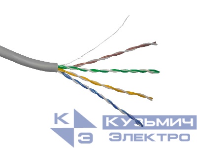 Кабель Skynet Premium UTP4 cat.5е, одножильный, 305м, Cu, Проходит Fluke тест, нг(А)-LSZH, серый