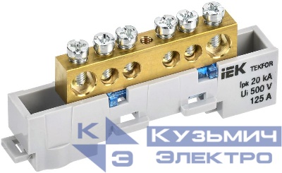Шина нулевая N неизол. на универс. держ. 8х12-6-С TEKFOR IEK TF-NN20-06-DL-K07