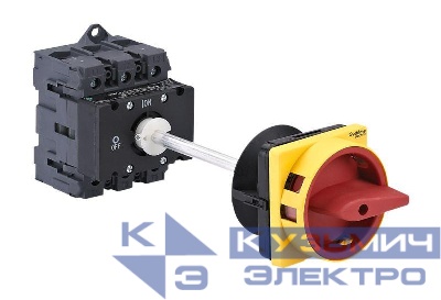 Выключатель-разъединитель 3п 100А IP20 с красн. выносн. рукоят. на дин-рейке/плате с замком SE MSD100340R
