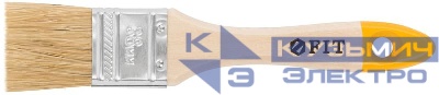 Кисть флейцевая "Стандарт-Плюс" натур. светлая щетина деревянная ручка 1. 5дюйм (38мм) FIT 01044