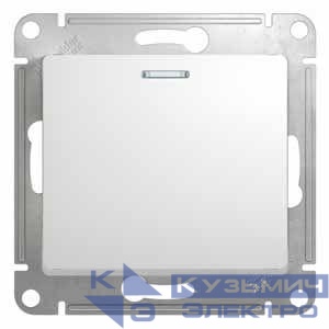 Выключатель 1-кл. СП Glossa 10А IP20 (сх. 1а) 10AX с подсветкой механизм бел. SE GSL000113