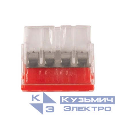 Клемма монтажная нажимного соединения PTC-4P 2273-204 450В 32А 0.14-4.0кв.мм Jazzway 5051034