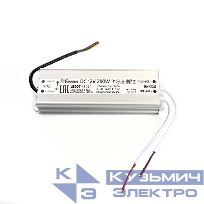 Трансформатор электронный для светодиодной ленты 200Вт 12В IP67 (драйвер) LB007 FERON 48061