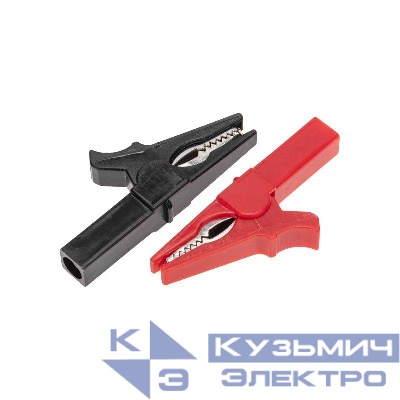 Зажим "крокодил" 15А 53мм гнездо banana для тестера (уп.2шт) Rexant 16-0033