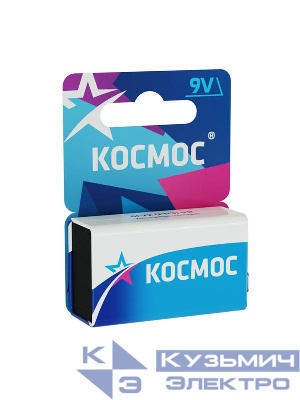 Элемент питания солевой "крона" 6F22 (блист.1шт) КОСМОС KOC6F221BL