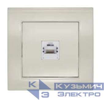 Розетка компьютерная 1-м СП Бриллиант сл. кость UNIVersal 7948820