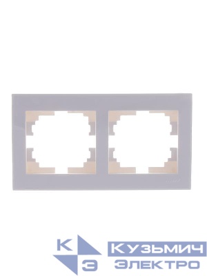 Рамка 2-м Rain горизонт. без вставки бел. LEZARD 703-0202-147
