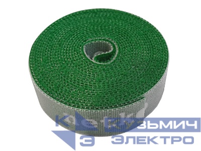 Лента-липучка многоразовая 20мм*3м, с насечками для отрыва (каждые 2 см), зеленая NETKO Optima