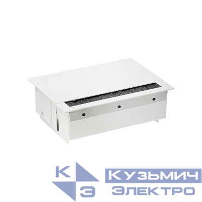 Блок розеточный врезной с крышкой ввод щетка 2х2P+E 2 пустых мод. бел. Simon 400 44402000-130