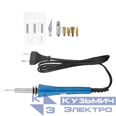 Набор паяльник-выжигатель (6 насадок) 220В/30Вт ZD-707А Rexant 12-0183