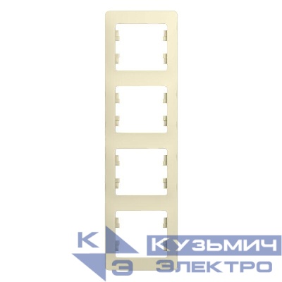 Рамка 4-м Glossa вертикал. беж. SE GSL000208