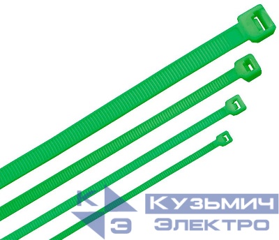 Хомут-стяжка для кабеля 3.6х300мм нейлон зел. (уп.100шт) ITK HKG-W36-L300