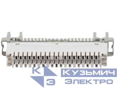 Плинт LSA Profil  размыкаемый, ABS, 10 пар, металлические контакты, универсальный, нумерация (0-9), бело-серый NETKO Optima "L"