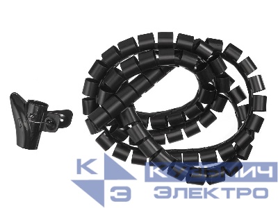 Органайзер  для проводов с инструментом для укладки, ID-30mm, 2м, пластик, черный NETKO Optima