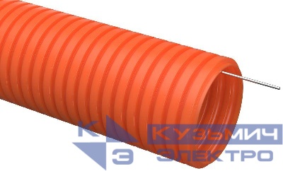 Труба гофрированная ПНД тяжелая d50мм с протяжкой оранж. (уп.15м) IEK CTG21-50-K09-015