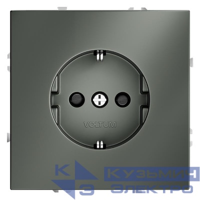 Розетка 1-м СП S70 16А с заземл. защ. шторки механизм титан Voltum VLS040206