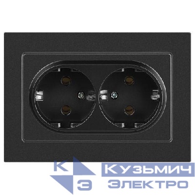Розетка 2-м СП Accent 6-205-07 16А IP20 250В 2P+E Schuko AL/CU графит Intro Б0063496
