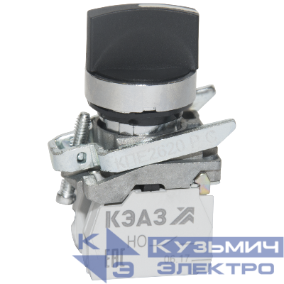Переключатель КПЕ2620РС 2но+0нз ручка фикс 3поз IP65черн. КЭАЗ 248266