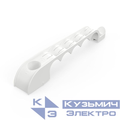 Держатель труб d20мм для прямого монтажа односторонний на 5 мест бел. (уп.20шт) Промрукав PR13.03282