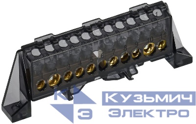 Шина нулевая N в комб. изол. "Стойка" 8х12-5+5-Ч TEKFOR IEK TF-NN20-55-DP-K02