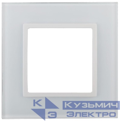 Рамка 1-м 14-5101-01 стекло Elegance бел.+бел. Эра Б0059166