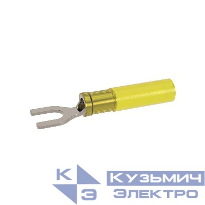 Наконечник вилочный с изолированным фланцем ТУТ для жилы 4-6кв.мм с отверстием под винт М5 (НВИ-ТУТ) DKC IFCL-6-5HS