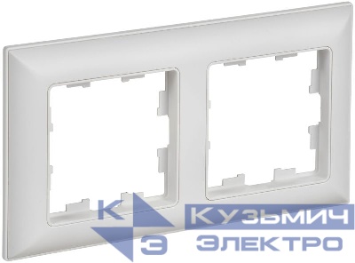 Рамка 2-м BRITE РУ-2-БрАБ арктич. бел./бел. IEK BR-M22-12-K91