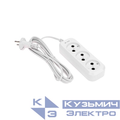 Удлинитель 3х3м без заземл. 2х0.75 бел. PROCONNECT 13-4206