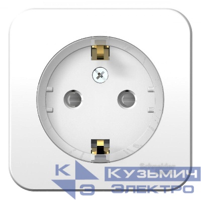 Розетка 1-м ОП Blanca 16А IP20 250В с заземл. защ. шторки с изолир. пластиной (компакт) бел. SE BLNRA111111