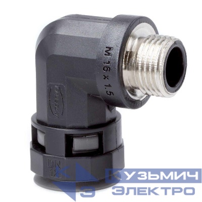 Муфта 90град. труба-коробка с металлической резьбой DN 12мм М16х1.5 полиамид черн. DKC PAZ12M16N