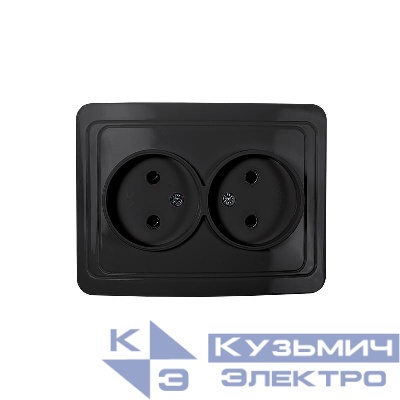 Розетка 2-м CLASSICO 2102B черн. IN HOME 4690612061115