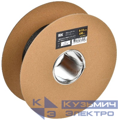 Оплетка кабельная 8-13мм полиэстер (уп.100м) черн. IEK UBS10-PL-0813-100-K02