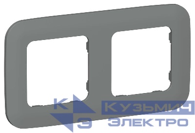 Рамка 2-м СП FLITE РУ-2-А-ФлМА мокрый асфальт IEK FI-M22-31-20-K80