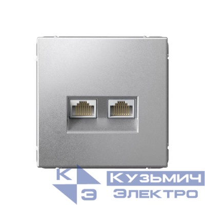 Розетка двойная компьютерная ArtGallery RJ45+RJ45 кат. 6A механизм алюм. SE GAL000388