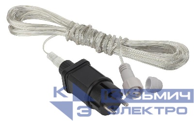 Трансформатор для подключения низковольтных гирлянд 220В-24В IP44 3м ЭРА Б0041911