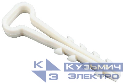 Дюбель-хомут 5х8мм для плоского кабеля нейлон бел. (уп.100шт) IEK UHH35-5-8-100
