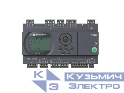 Контроллер логический программируемый S172 24В DC дисплей 28 IO: 8 DI; 8 DO (реле); 8 AI; 4 AO 2хRS485 1хRJ45 SE SM172PS11BDR