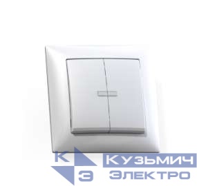 Выключатель 2-кл. СП Селена 10А IP20 С510-397 с индикацией бел. Кунцево 8104