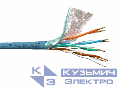 Кабель F/UTP4 (FTP4 ) cat.5e, 4 пары 24 AWG BC, одножильный, экранированный, 305м, синий, FLUKE TEST, NETKO Expert СКС