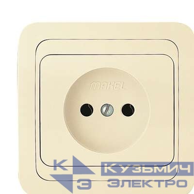 Розетка 1-м СП Mimoza 16А IP20 без заземл. крем./крем. Makel 25022