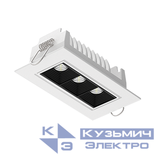 Светильник светодиодный DL-Stellar 120х62х45 8Вт 4000К 34град. поворотный встраив. бел. VARTON V1-R0-00408-10L25-2000840