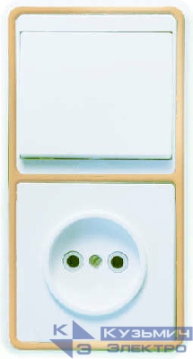 Блок БКВР-037 Бэлла (1-кл. выкл. + розетка) зол. Кунцево 5816